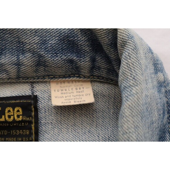 Vtg Womens Lee Rider Sanforized Union Made USA Denim Trucker Jacket 153438 Short - Picture 8 of 12